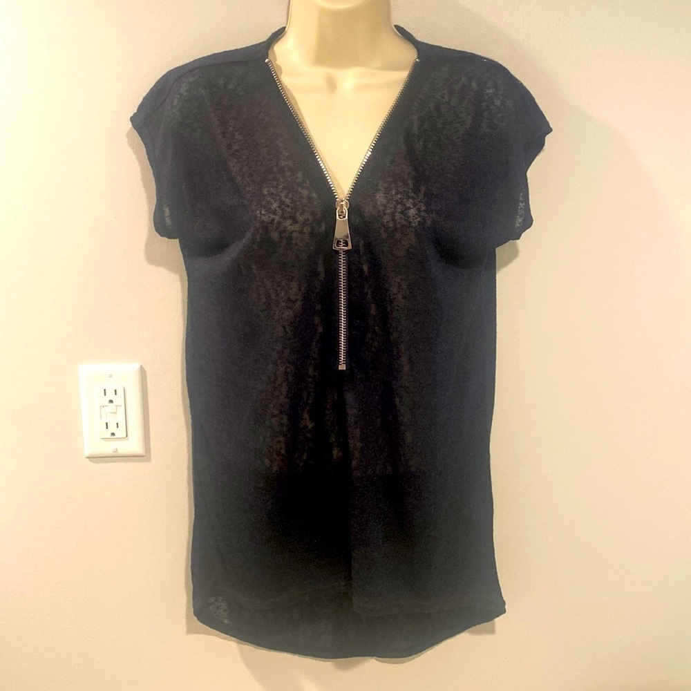joan vass - lightweight sweater with zipper